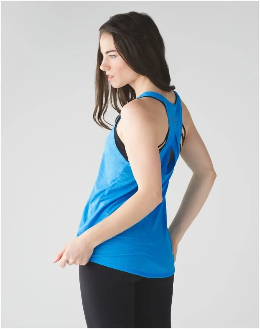 Lululemon Salute Sun Singlet II Tank Kayak Blue Luon Yoga Athletic Womens Sz 4-6